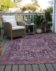 LOOMLAN Rugs Clarina Purple Washable Indoor-Outdoor Rug