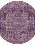 LOOMLAN Rugs Clarina Purple Washable Indoor-Outdoor Rug