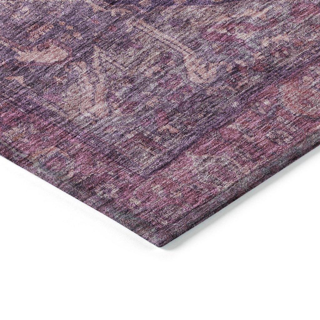 LOOMLAN Rugs Clarina Purple Washable Indoor-Outdoor Rug