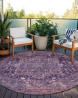 LOOMLAN Rugs Clarina Purple Washable Indoor-Outdoor Rug