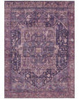 LOOMLAN Rugs Clarina Purple Washable Indoor-Outdoor Rug