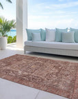 LOOMLAN Rugs Clarina Red Washable Indoor-Outdoor Rug