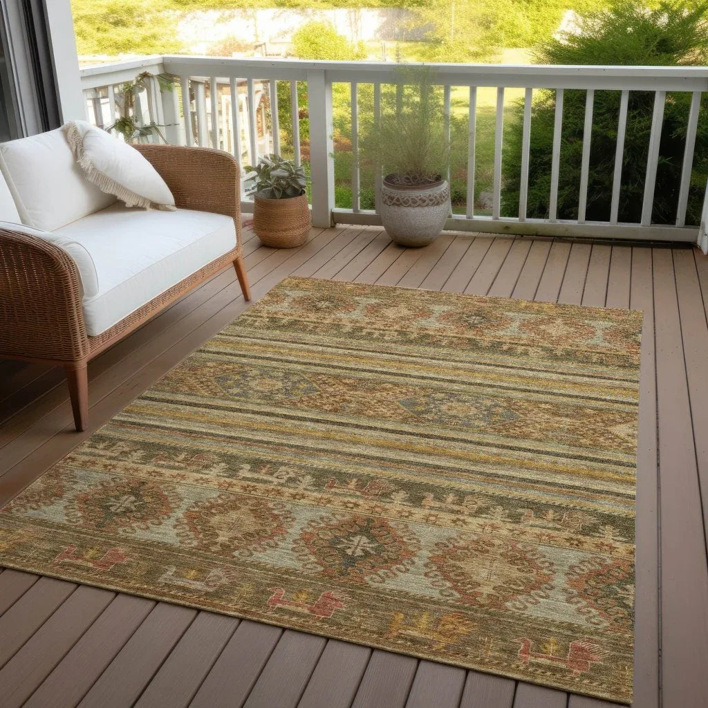LOOMLAN Rugs Claritha Beige Washable Indoor-Outdoor Rug
