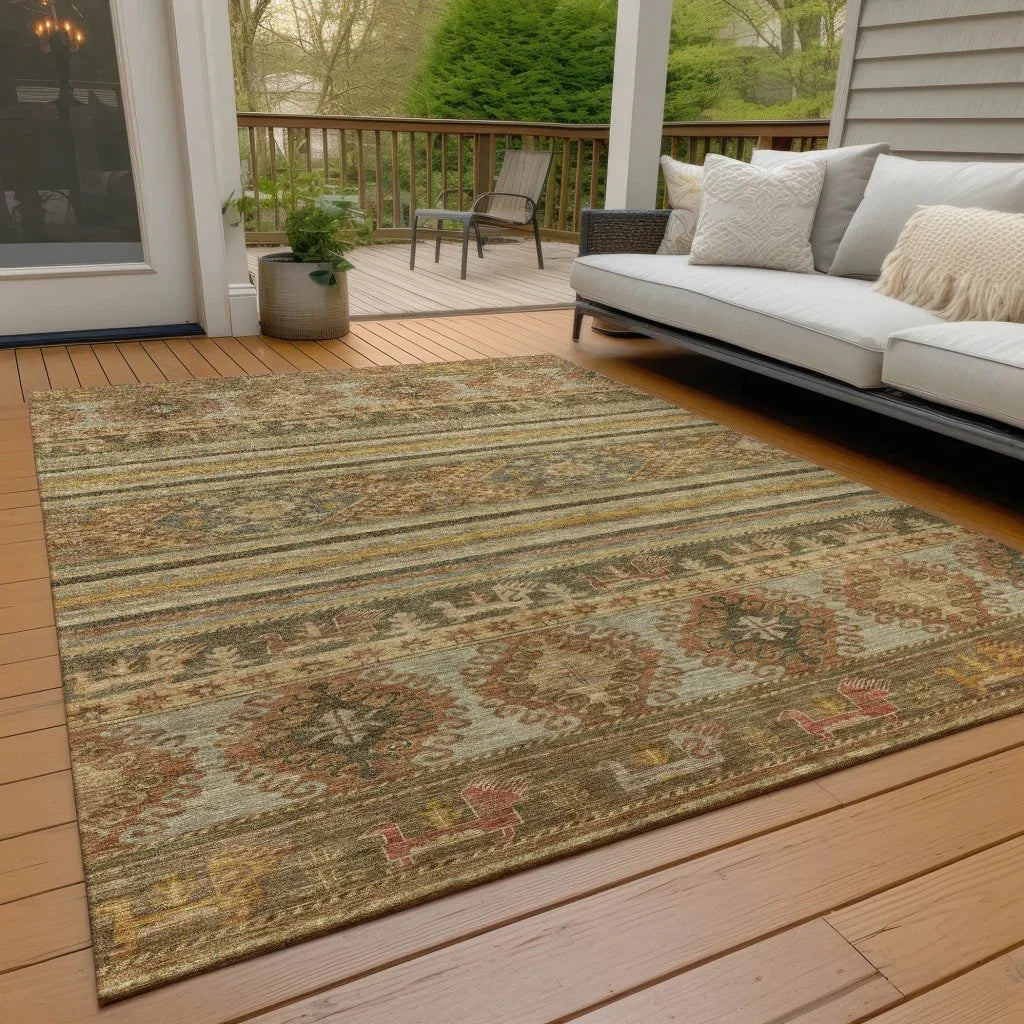 LOOMLAN Rugs Claritha Beige Washable Indoor-Outdoor Rug