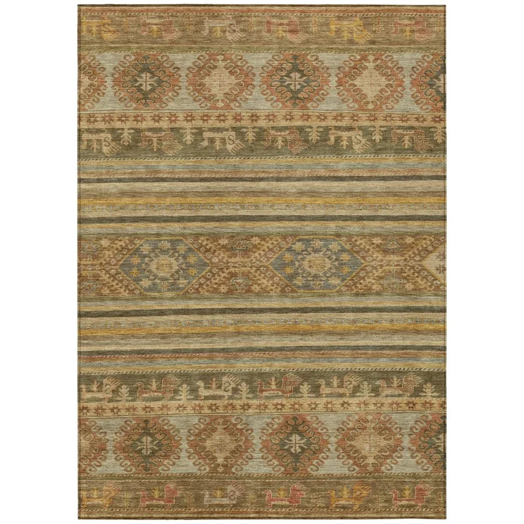 LOOMLAN Rugs Claritha Beige Washable Indoor-Outdoor Rug