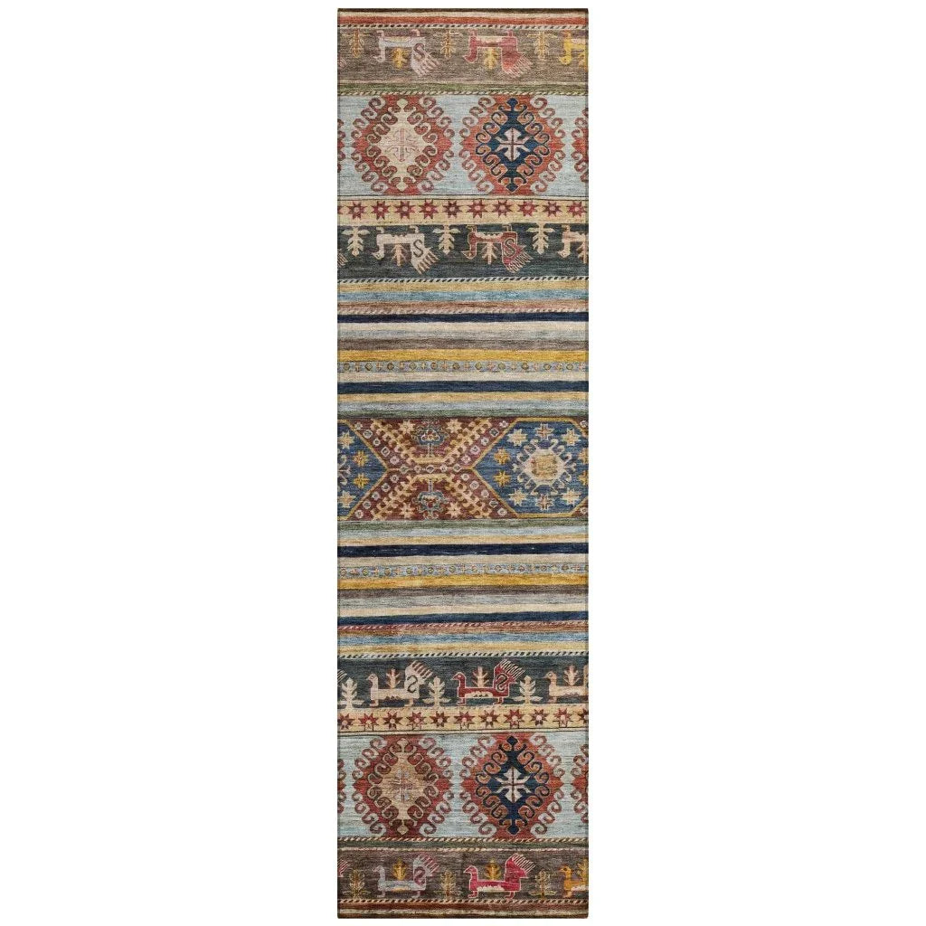 LOOMLAN Rugs Claritha Orange Washable Indoor-Outdoor Rug