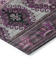 LOOMLAN Rugs Claritha Purple Washable Indoor-Outdoor Rug