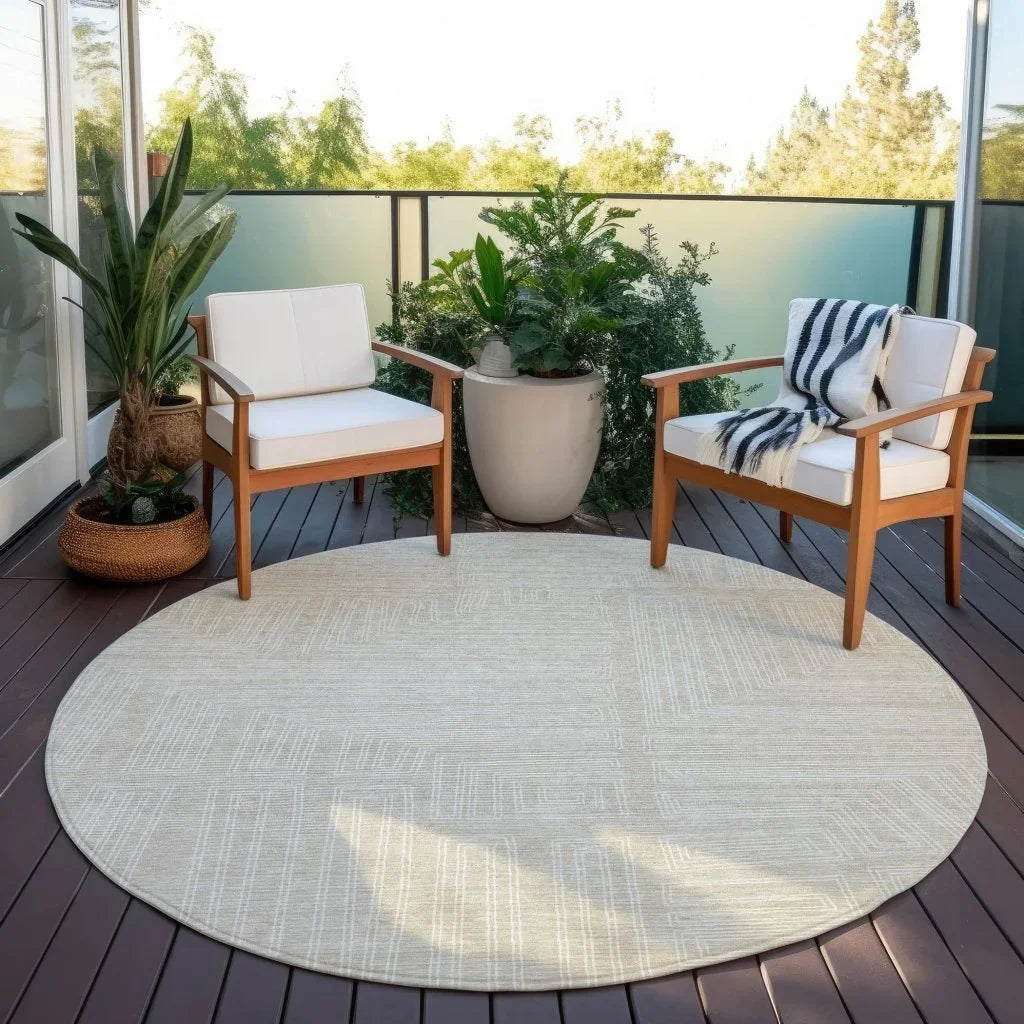 LOOMLAN Rugs Clayra Beige Washable Indoor-Outdoor Rug