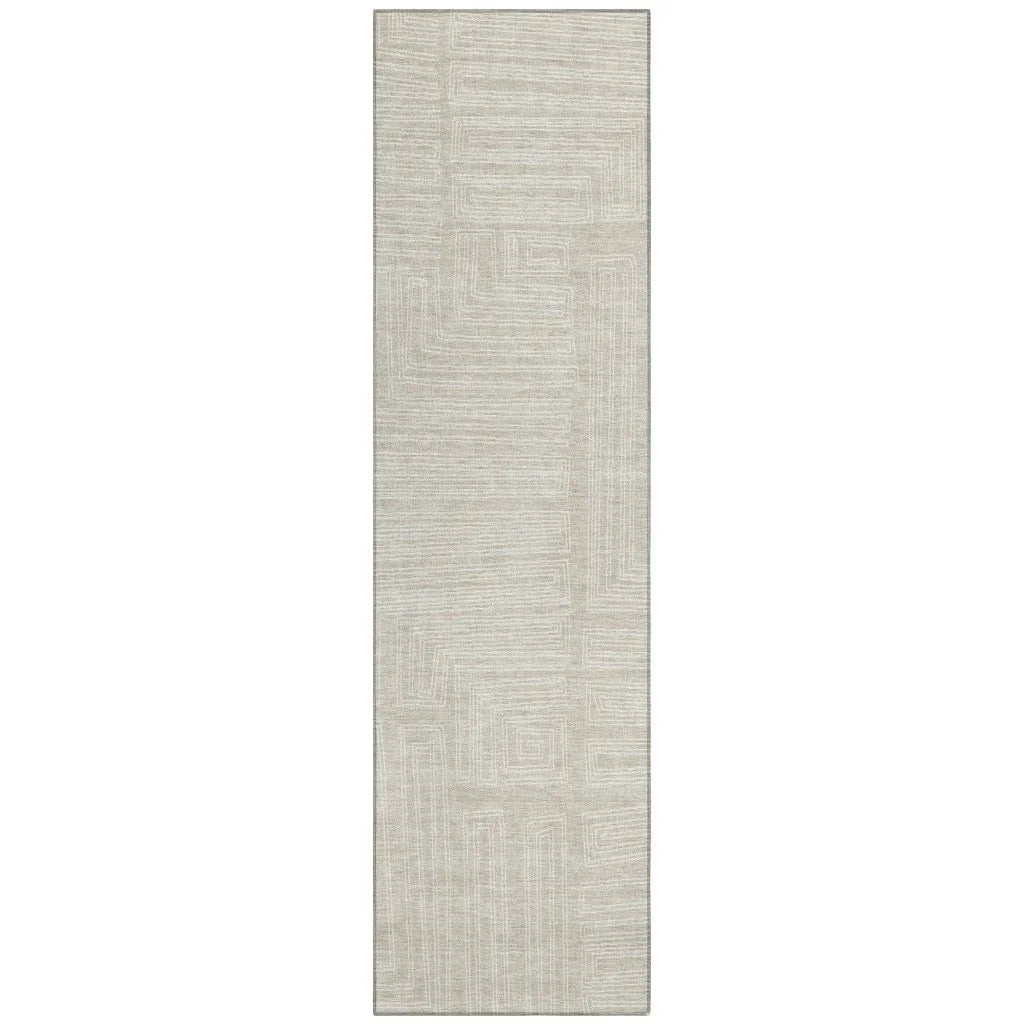 LOOMLAN Rugs Clayra Beige Washable Indoor-Outdoor Rug