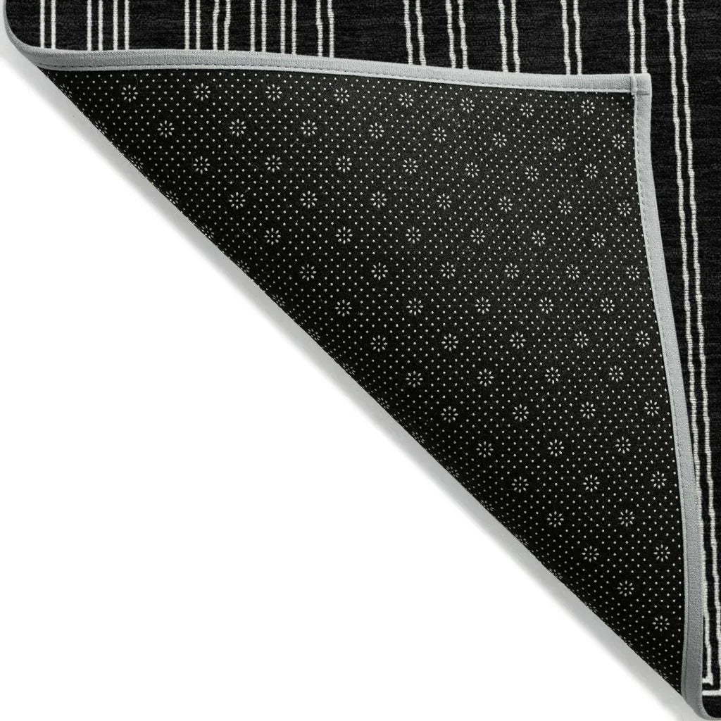 LOOMLAN Rugs Clayra Black Washable Indoor-Outdoor Rug