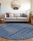 LOOMLAN Rugs Clayra Blue Washable Indoor-Outdoor Rug