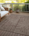 LOOMLAN Rugs Clayra Brown Washable Indoor-Outdoor Rug