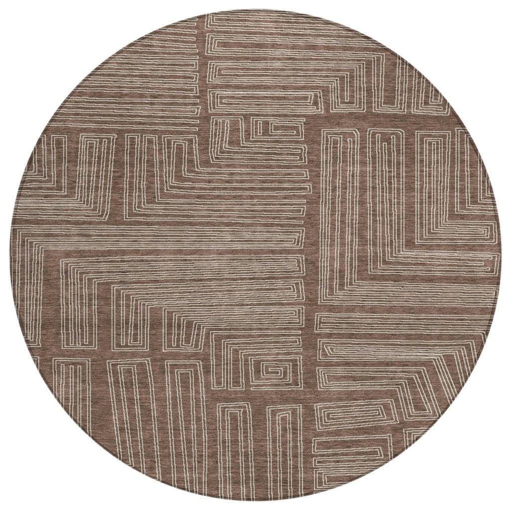 LOOMLAN Rugs Clayra Brown Washable Indoor-Outdoor Rug