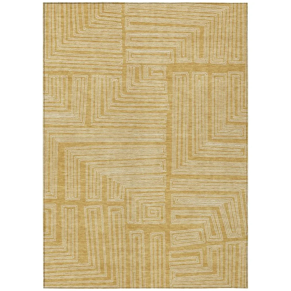 LOOMLAN Rugs Clayra Gold Washable Indoor-Outdoor Rug
