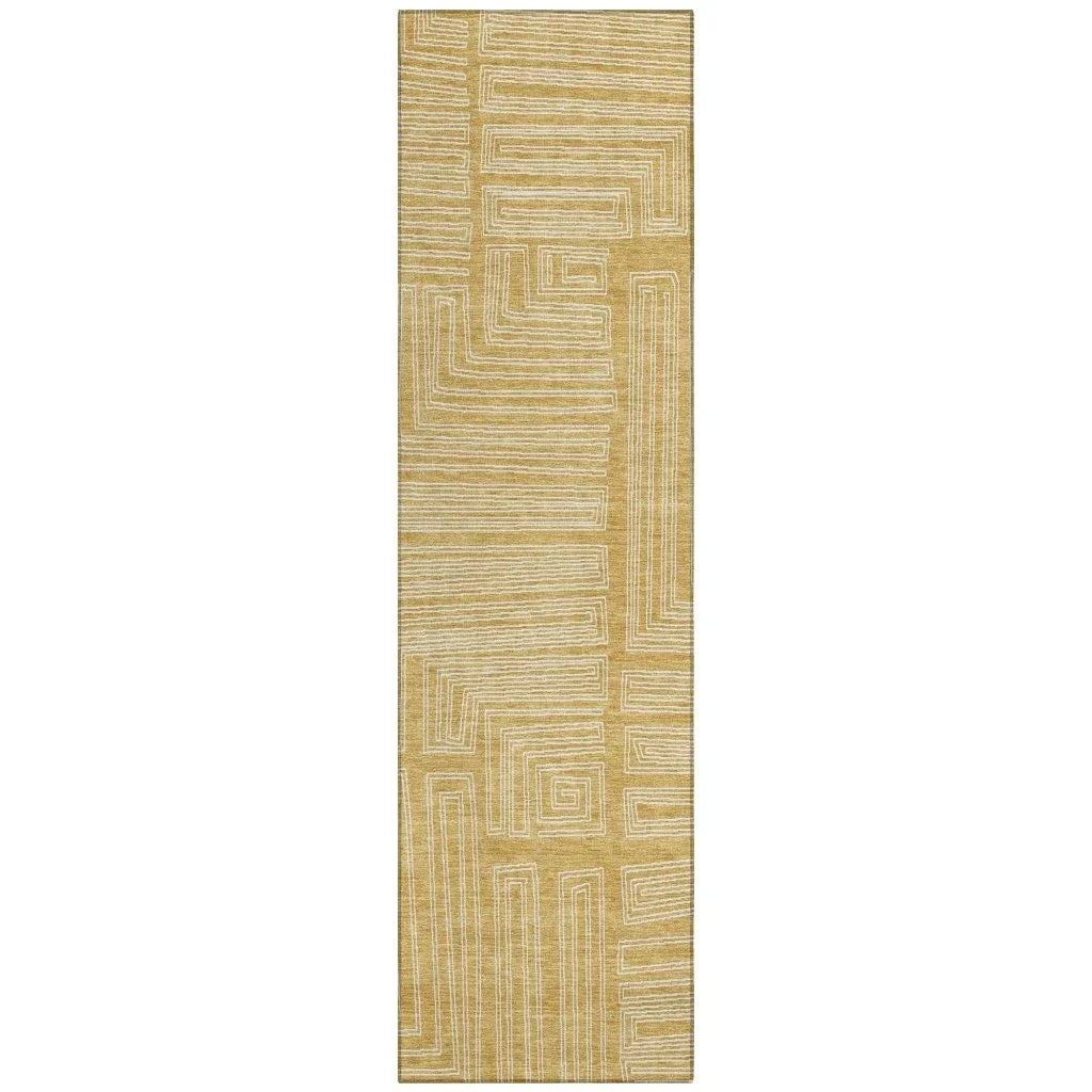 LOOMLAN Rugs Clayra Gold Washable Indoor-Outdoor Rug