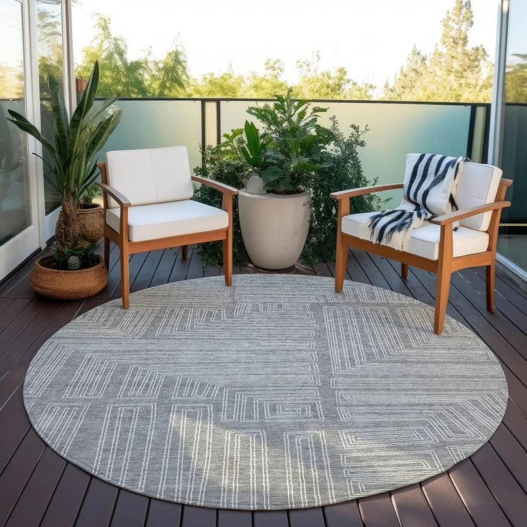 LOOMLAN Rugs Clayra Gray Washable Indoor-Outdoor Rug