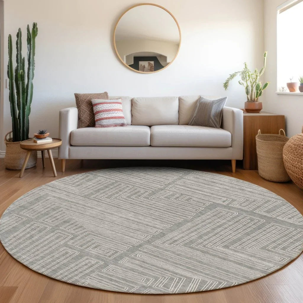 LOOMLAN Rugs Clayra Gray Washable Indoor-Outdoor Rug