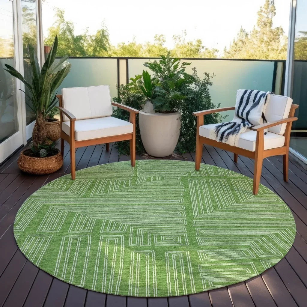LOOMLAN Rugs Clayra Green Washable Indoor-Outdoor Rug