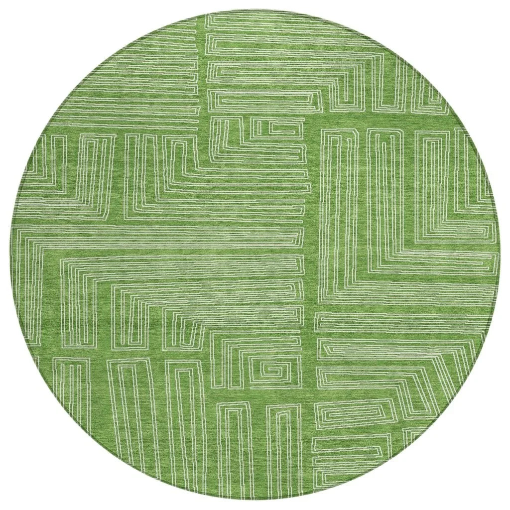 LOOMLAN Rugs Clayra Green Washable Indoor-Outdoor Rug