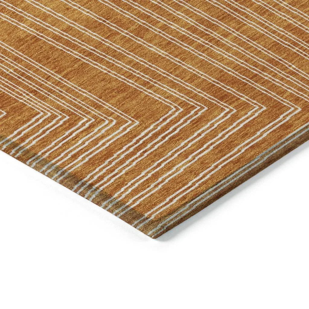 LOOMLAN Rugs Clayra Orange Washable Indoor-Outdoor Rug