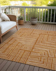 LOOMLAN Rugs Clayra Orange Washable Indoor-Outdoor Rug