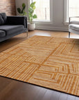 LOOMLAN Rugs Clayra Orange Washable Indoor-Outdoor Rug