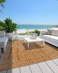 LOOMLAN Rugs Clayra Orange Washable Indoor-Outdoor Rug