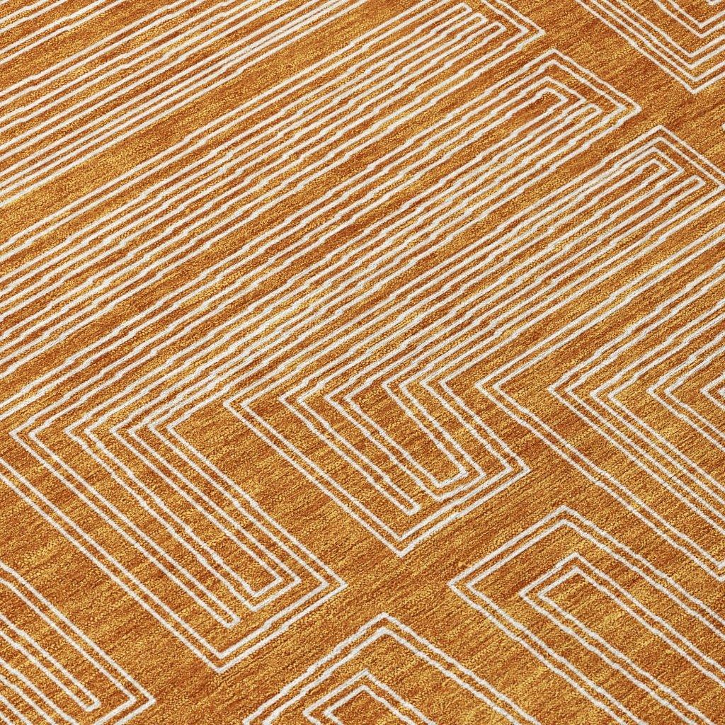 LOOMLAN Rugs Clayra Orange Washable Indoor-Outdoor Rug