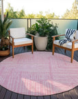 LOOMLAN Rugs Clayra Pink Washable Indoor-Outdoor Rug