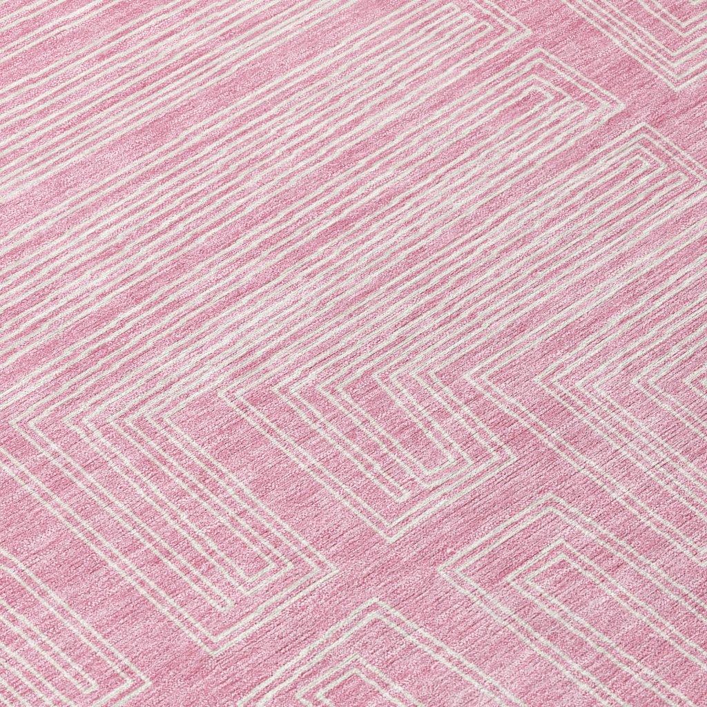 LOOMLAN Rugs Clayra Pink Washable Indoor-Outdoor Rug