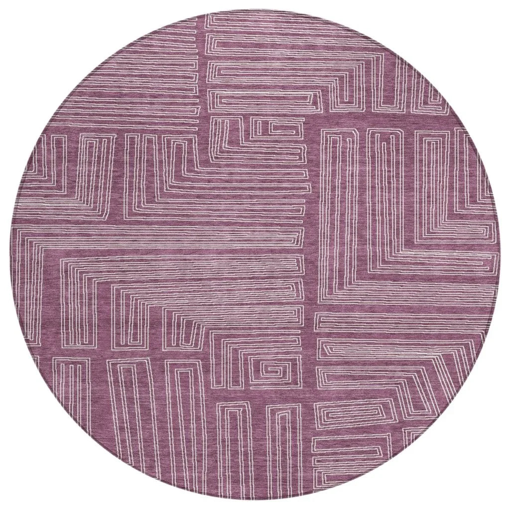 LOOMLAN Rugs Clayra Purple Washable Indoor-Outdoor Rug