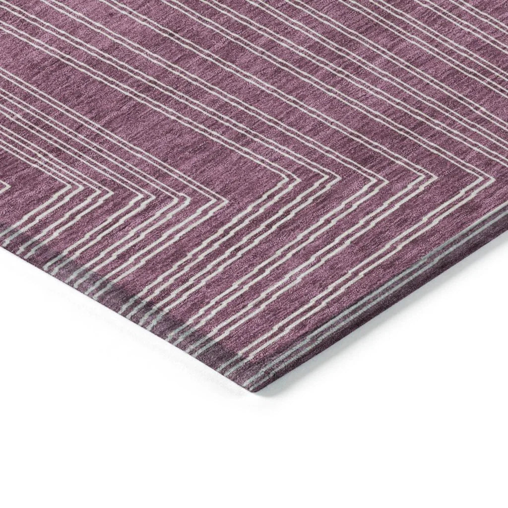 LOOMLAN Rugs Clayra Purple Washable Indoor-Outdoor Rug