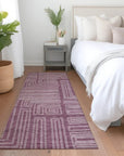 LOOMLAN Rugs Clayra Purple Washable Indoor-Outdoor Rug