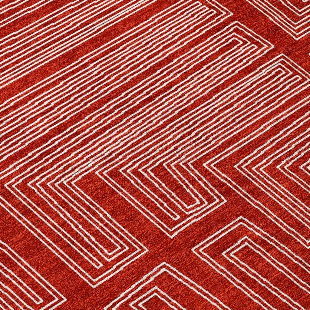 LOOMLAN Rugs Clayra Red Washable Indoor-Outdoor Rug