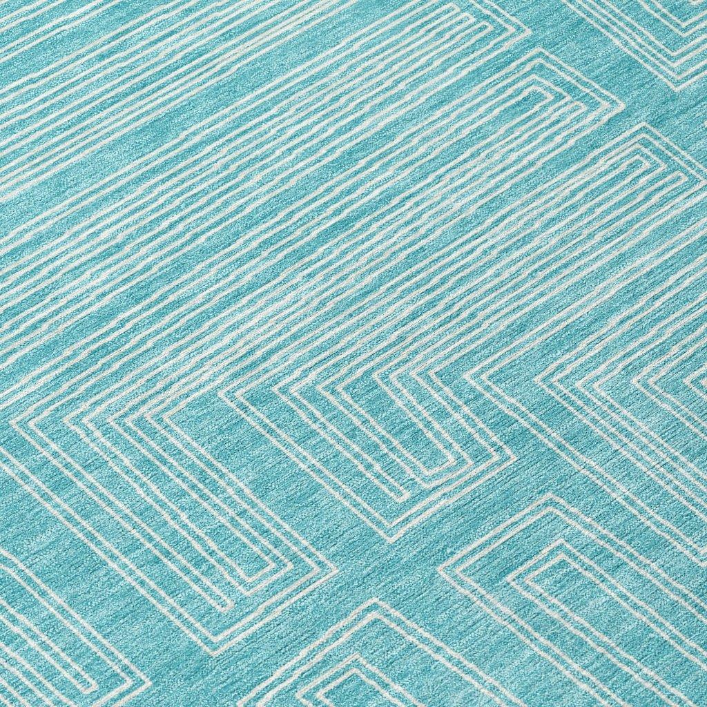 LOOMLAN Rugs Clayra Teal Washable Indoor-Outdoor Rug