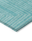LOOMLAN Rugs Clayra Teal Washable Indoor-Outdoor Rug