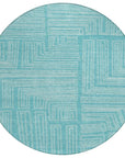 LOOMLAN Rugs Clayra Teal Washable Indoor-Outdoor Rug