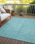 LOOMLAN Rugs Clayra Teal Washable Indoor-Outdoor Rug