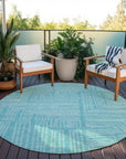 LOOMLAN Rugs Clayra Teal Washable Indoor-Outdoor Rug