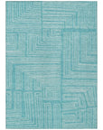 LOOMLAN Rugs Clayra Teal Washable Indoor-Outdoor Rug