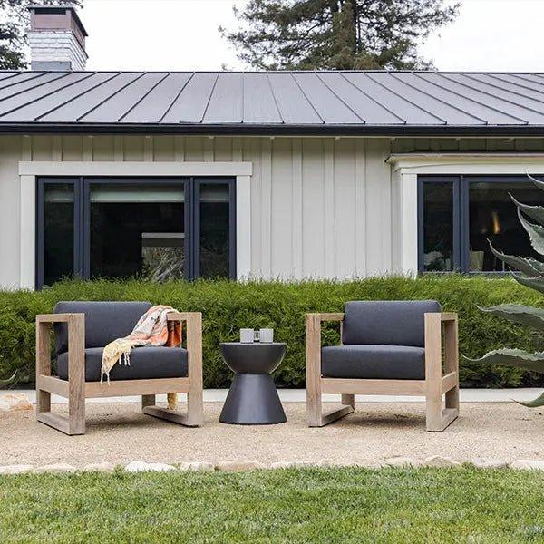 Coastal Teak Sunbrella Outdoor Club Chair - LOOMLAN - Sunset West - Outdoor Accent Chairs