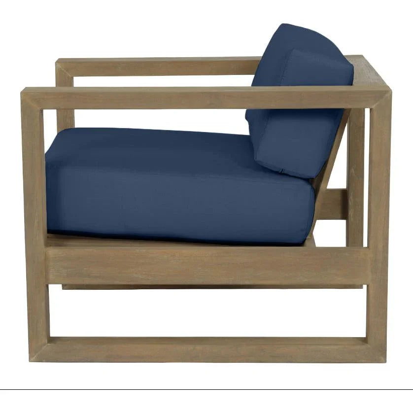 Coastal Teak Sunbrella Outdoor Club Chair - LOOMLAN - Sunset West - Outdoor Accent Chairs