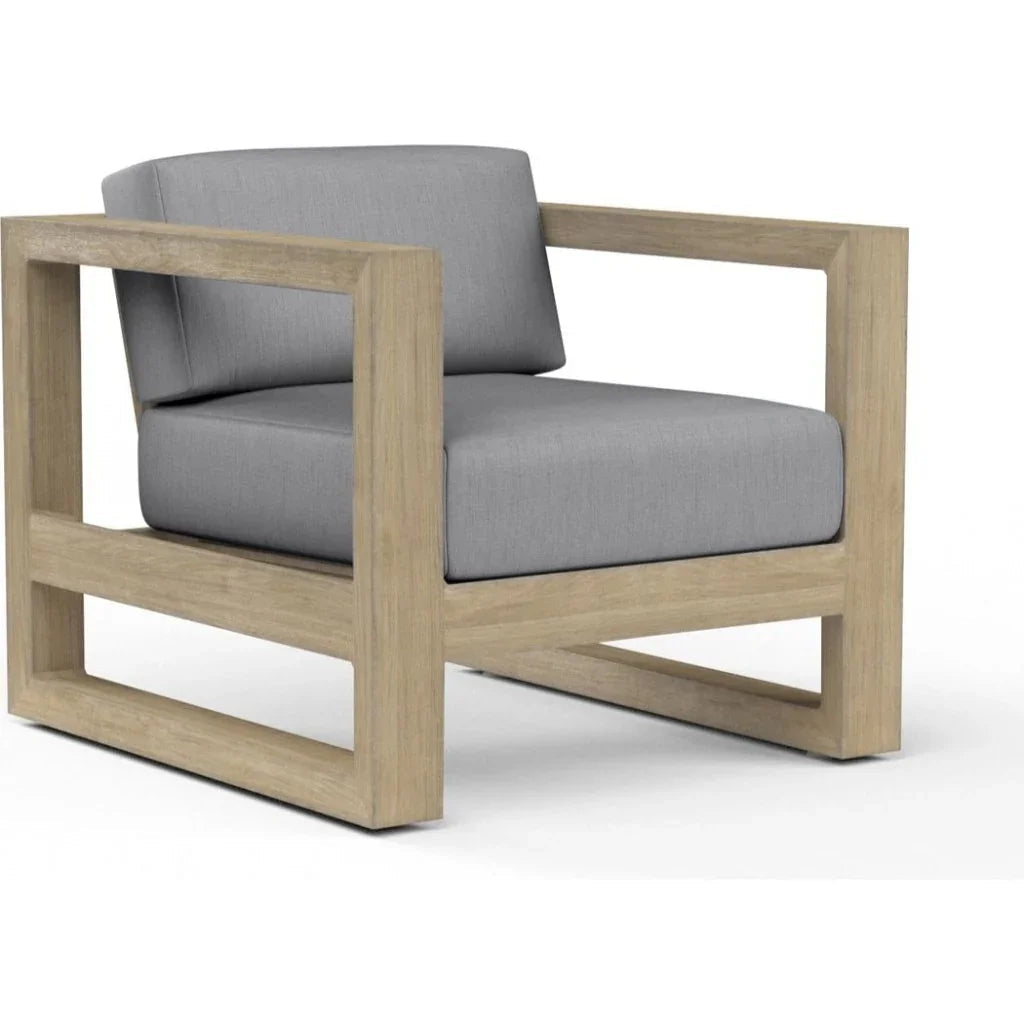 Coastal Teak Sunbrella Outdoor Club Chair - LOOMLAN - Sunset West - Outdoor Accent Chairs