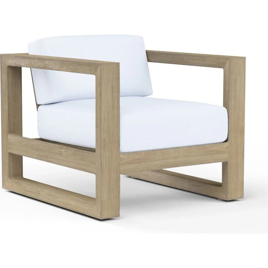 Coastal Teak Sunbrella Outdoor Club Chair - LOOMLAN - Sunset West - Outdoor Accent Chairs