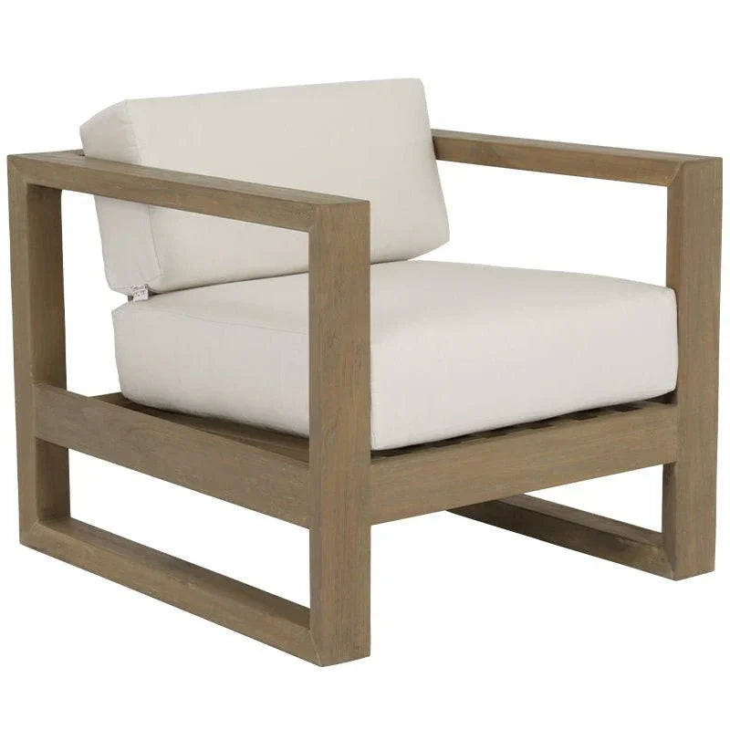 Coastal Teak Sunbrella Outdoor Club Chair - LOOMLAN - Sunset West - Outdoor Accent Chairs