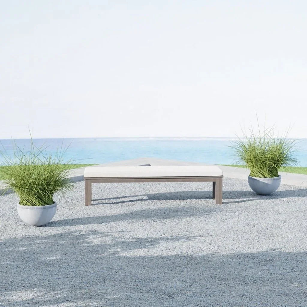 Coastal Teak Sunbrella Outdoor Dining Bench - LOOMLAN - Sunset West - Outdoor Benches