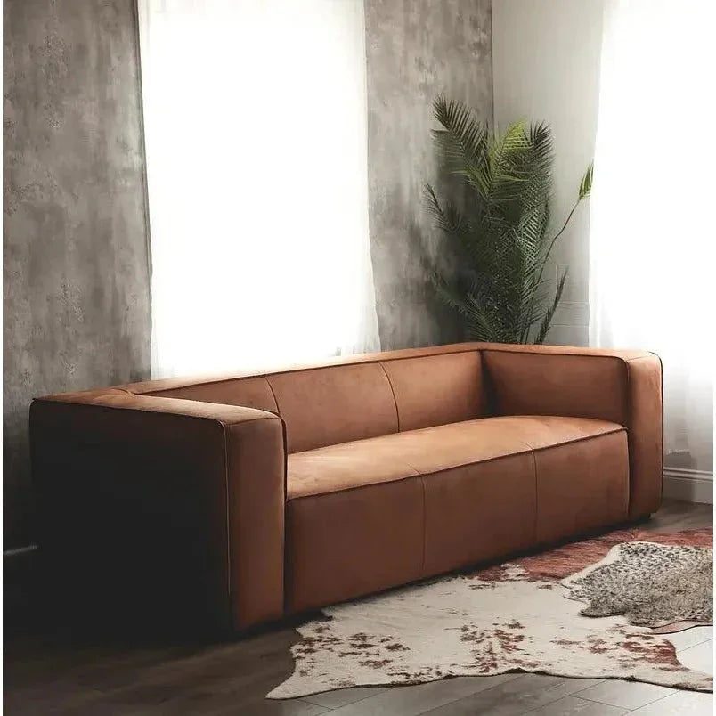 Contemporary Leather Club Sofa - LOOMLAN - Uptown Sebastian - Sofas &amp; Loveseats