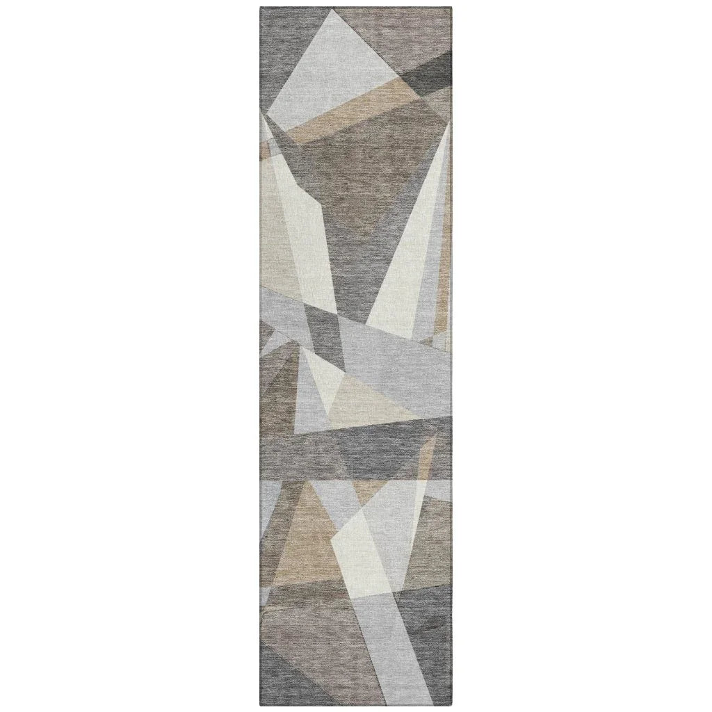 LOOMLAN Rugs Contoure Brown Washable Indoor-Outdoor Rug