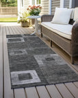 LOOMLAN Rugs Cora Black Washable Indoor-Outdoor Rug