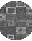 LOOMLAN Rugs Cora Black Washable Indoor-Outdoor Rug